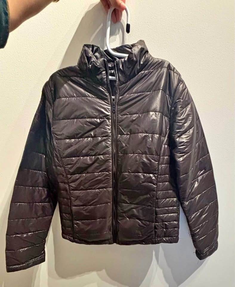 Black Lightweight Puffer Jacket (Size S)