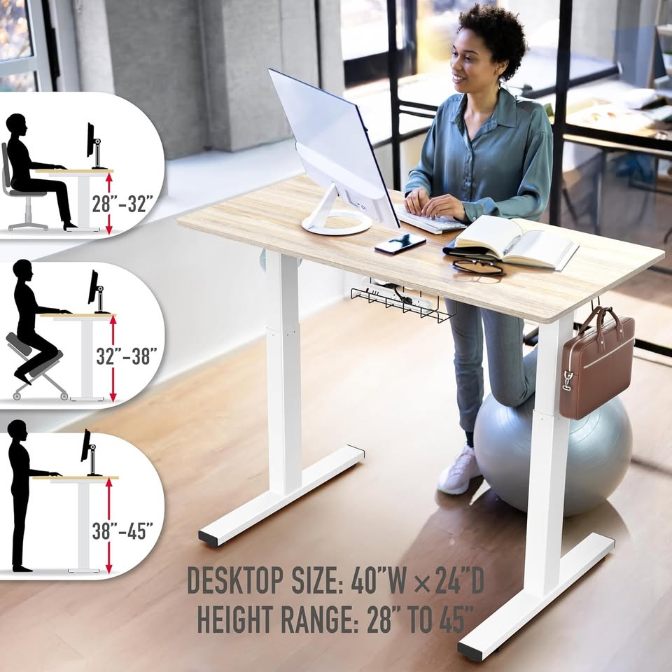 SHW Electric Height Adjustable Standing Desk - Maple - photo 3