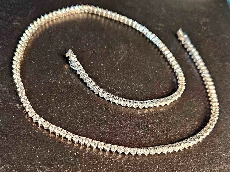 18" cz Sterling Silver Necklace thumbnail