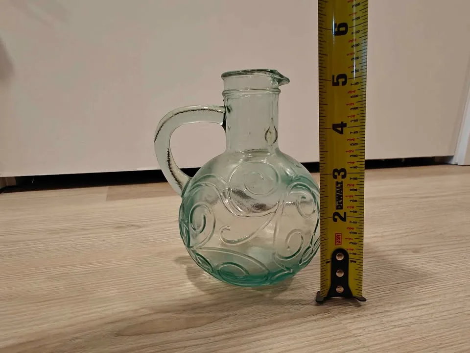 Blue Swirl Glass Mini Pitcher with Handle image indicator(3)