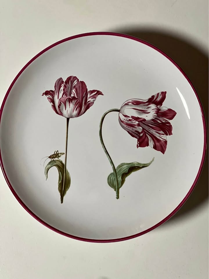 Set of 4 MMA Block Bernarda Tiger Tulips 8" Plates