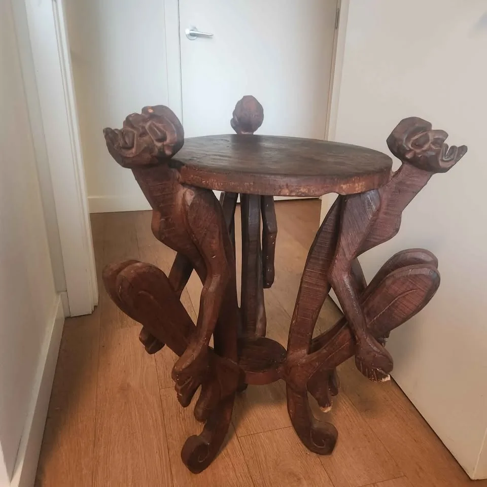 African carved side table image indicator(2)