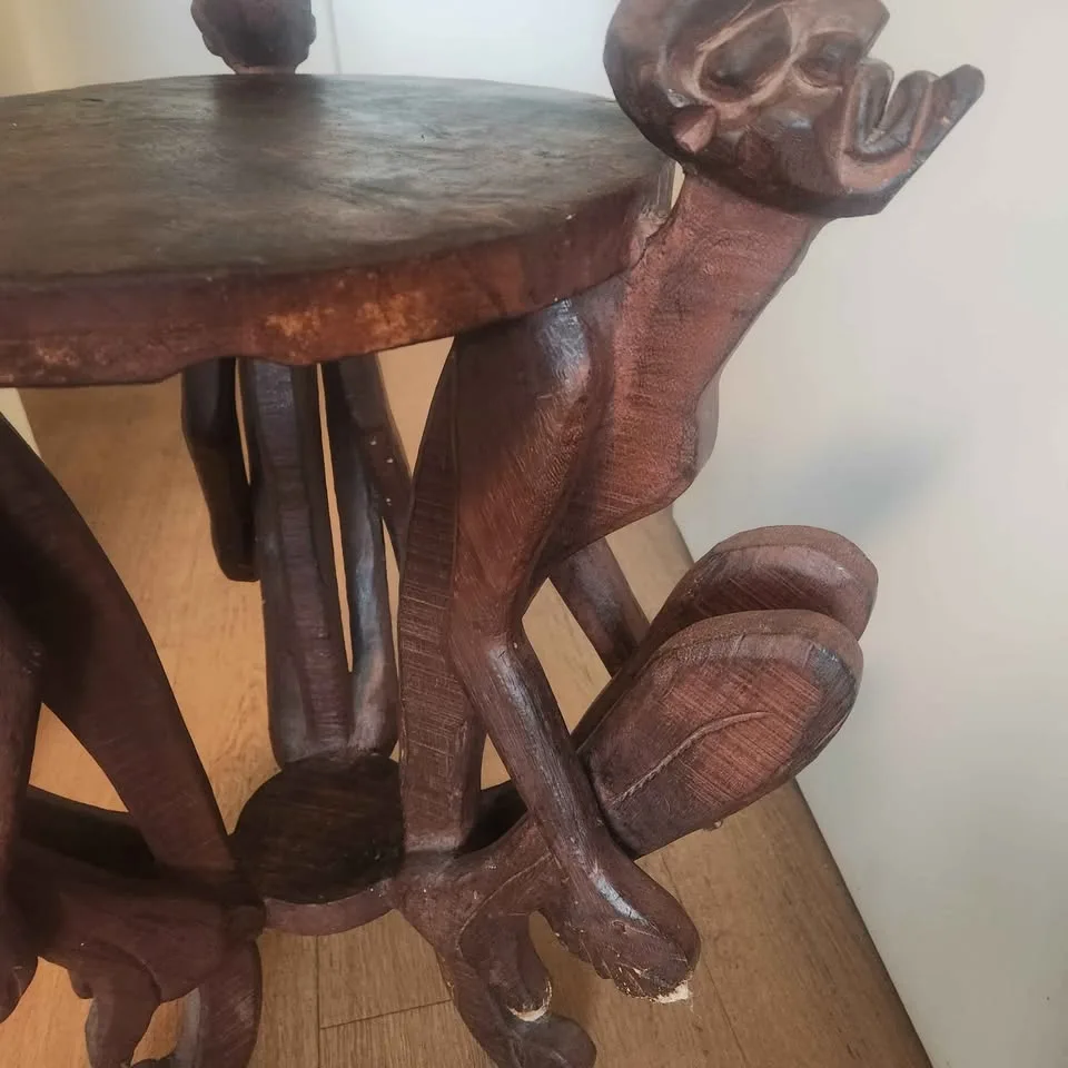 African carved side table image indicator(3)