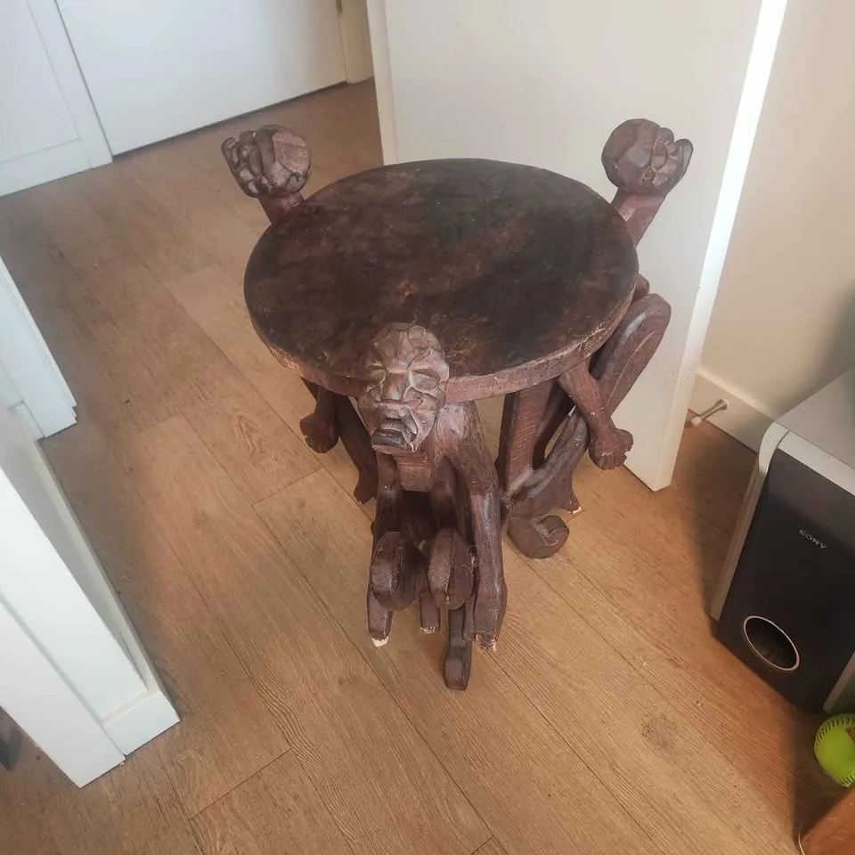 African carved side table image indicator(5)