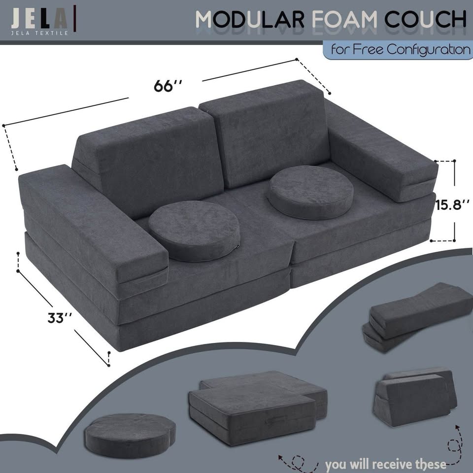 ORIGINALLY PAID $450 Modular sofa/ play couch/ floor seating - photo 3