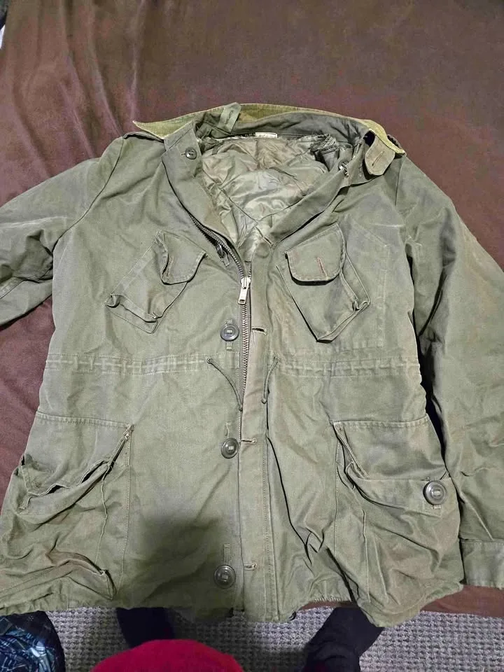 Vintage Army Parka with removable lining No Hood thumbnail
