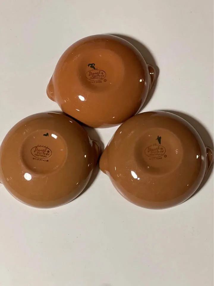 Set of 3 vintage Stangl Pottery Wild Rose bowls image indicator(7)