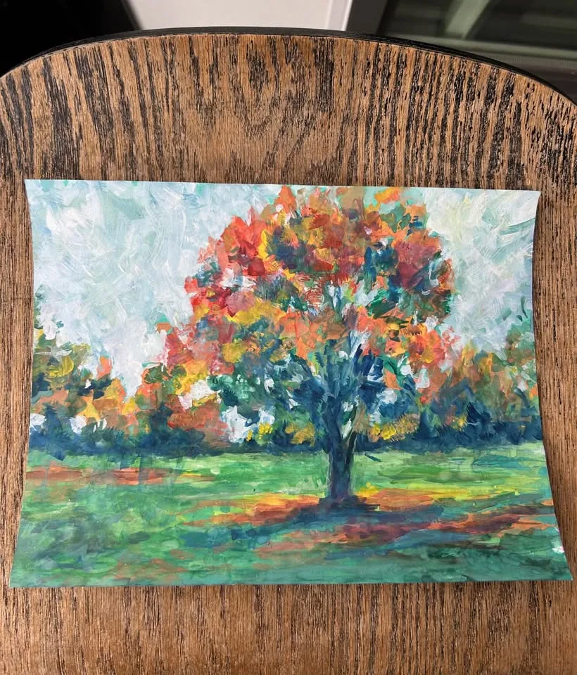 "My First Autumn" Original Acrylic Painting image indicator(2)