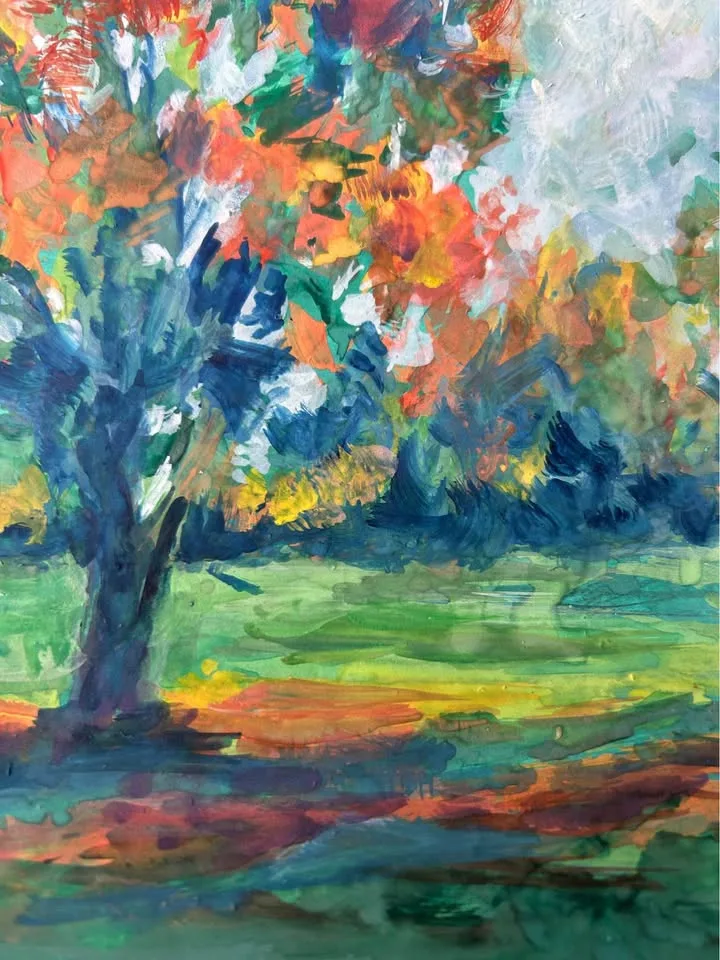"My First Autumn" Original Acrylic Painting image indicator(5)