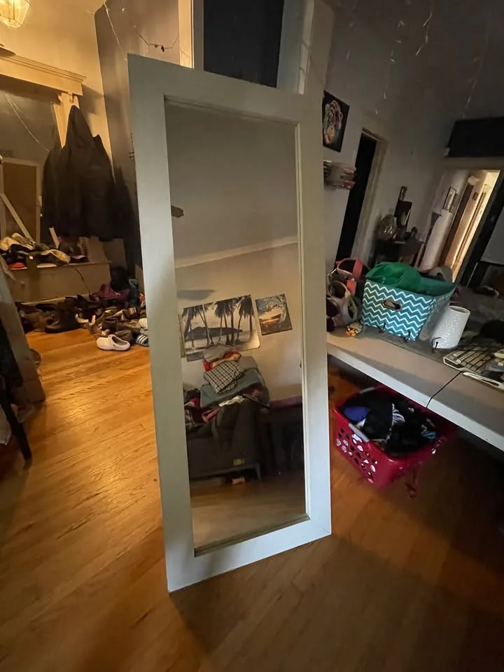 Full Length Standing Mirror - Bleached Wood Frame image indicator(2)