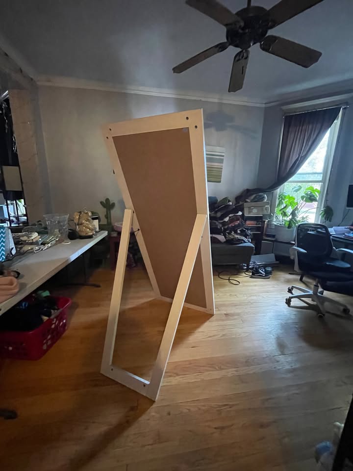 Full Length Standing Mirror - Bleached Wood Frame - photo 3
