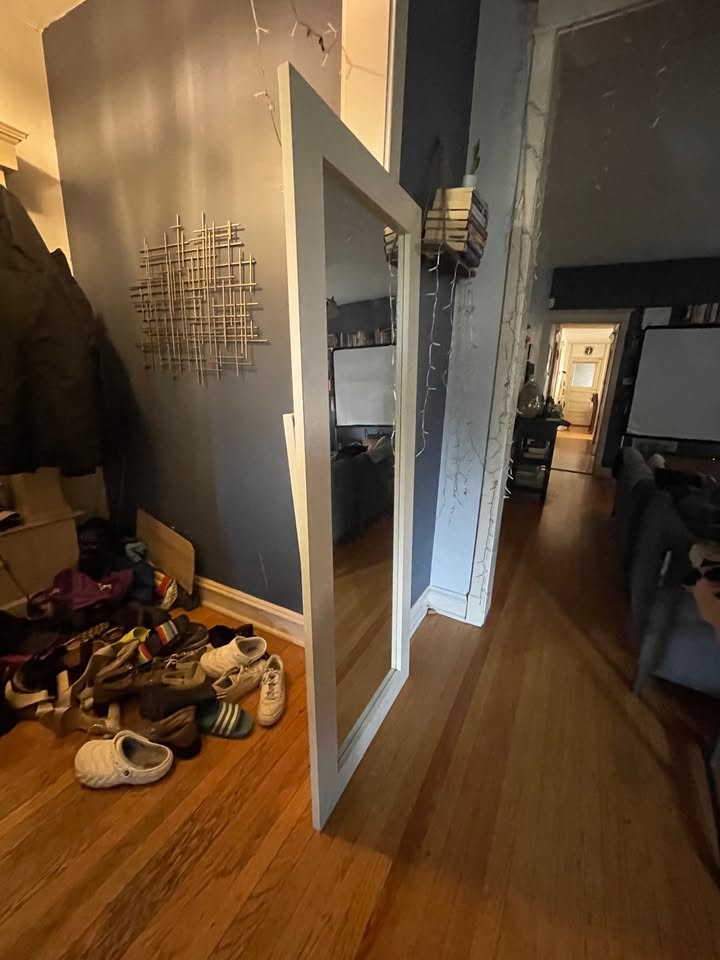 Full Length Standing Mirror - Bleached Wood Frame - photo 4