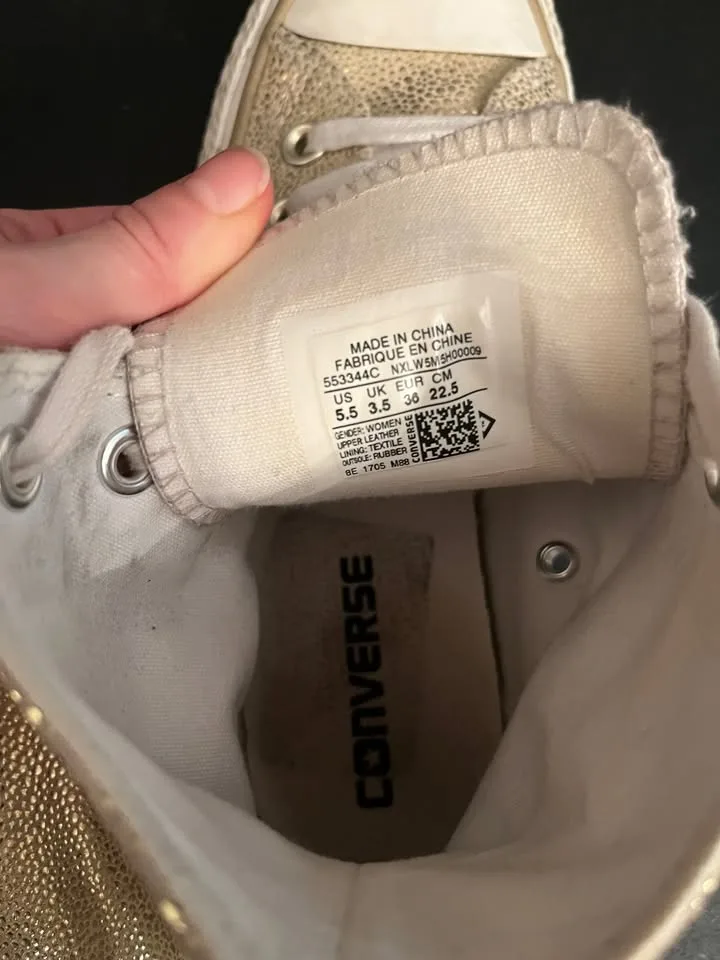 Gold High-Top Converse All-Stars (sz-W5.5) image indicator(2)