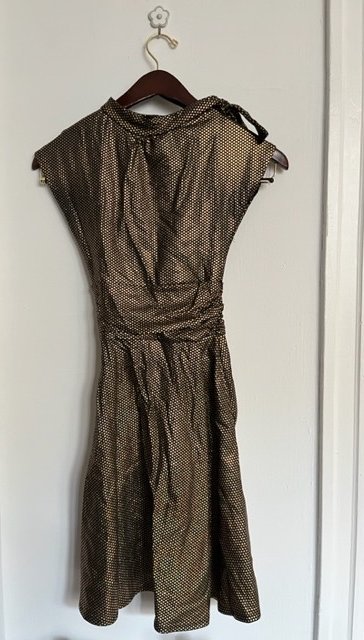 Starry Black & Gold Vintage-esque Dress (sz-XS) - photo 4