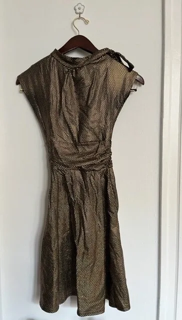 Starry Black & Gold Vintage-esque Dress (sz-XS) image indicator(4)