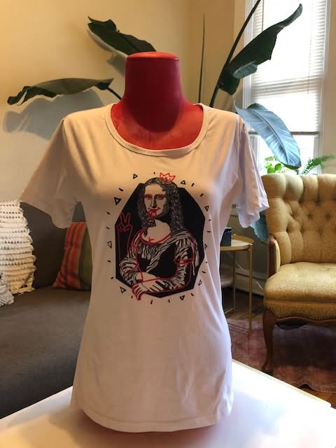 Mona Lisa cartoon T-shirt - photo 2
