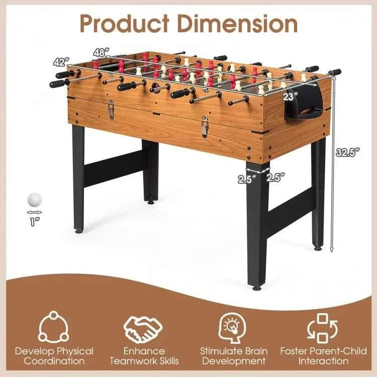 3-in-1 Combo Game Table – Foosball, Air Hockey & Pool image indicator(5)