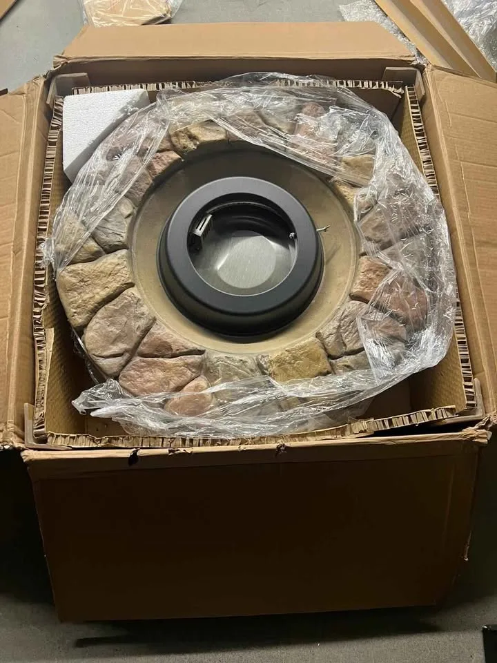 PatioJoy 28" Propane Gas Fire Pit – Stone Brown – Brand New image indicator(4)