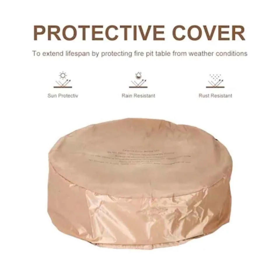 PatioJoy 28" Propane Gas Fire Pit – Stone Brown – Brand New image indicator(7)