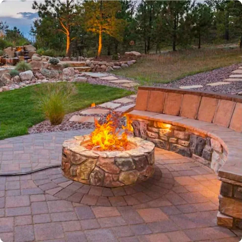 PatioJoy 28" Propane Gas Fire Pit – Stone Brown – Brand New image indicator(9)