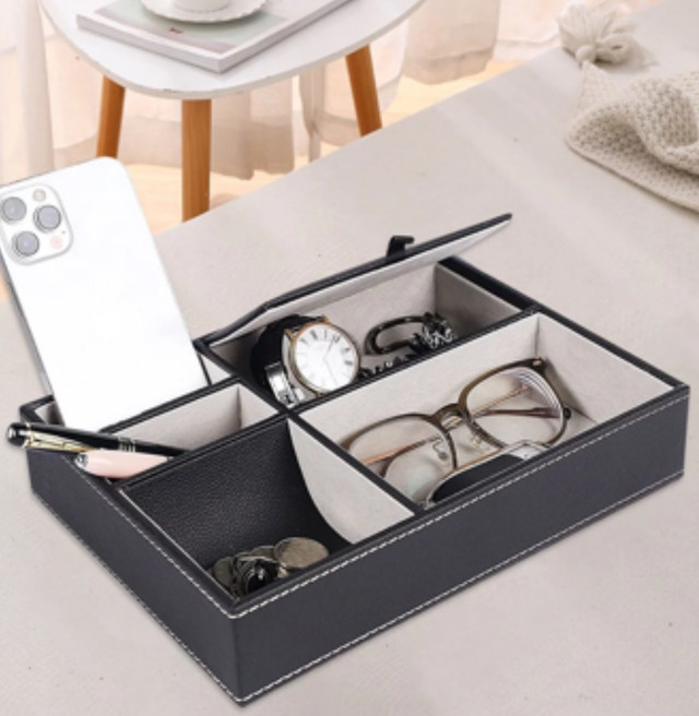 Valet Tray Organizer with Lid New