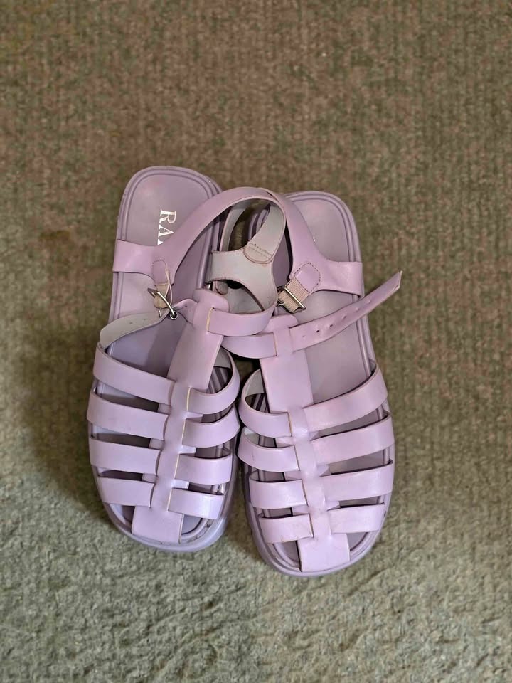 Purple platform sandals