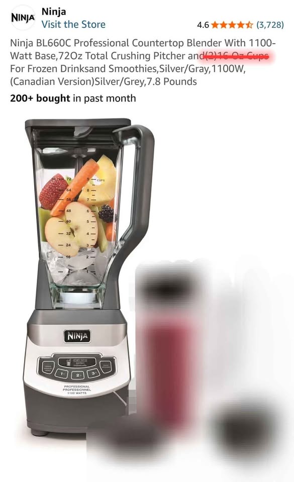 MOVING SALE: Ninja Professional 72oz,1100-Watt Blender - photo 3