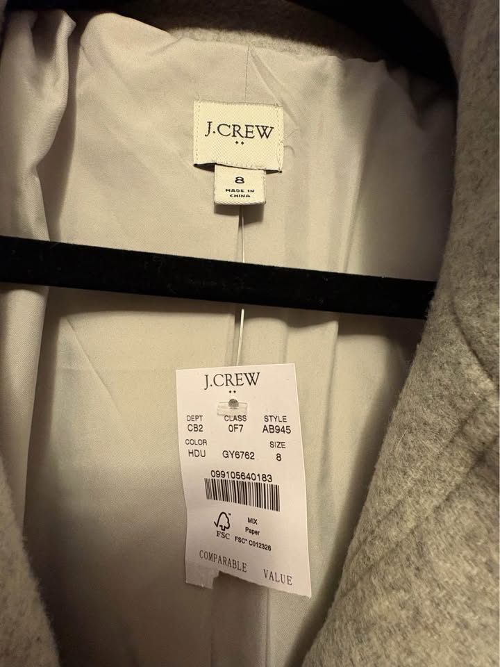 BNWT. J. Crew City Coat - Heather Dusk - Size 8 - photo 4