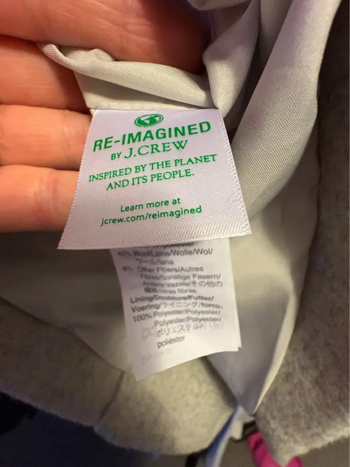 BNWT. J. Crew City Coat - Heather Dusk - Size 8 image indicator(6)