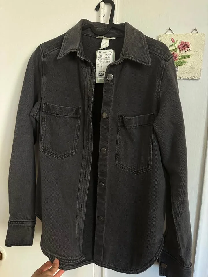 New H&M Black Denim Jacket image indicator(4)
