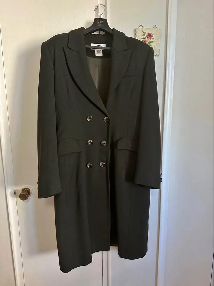 100% Wool Black Overcoat thumbnail