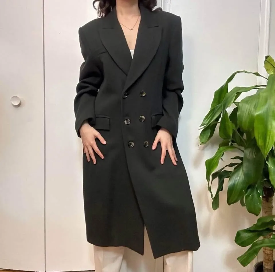 100% Wool Black Overcoat image indicator(2)