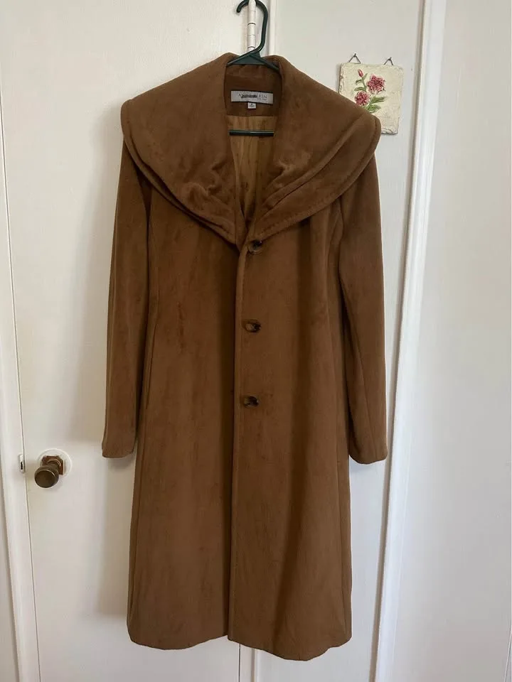 Brown Wool Trench Coat by Anne Klein image indicator(2)