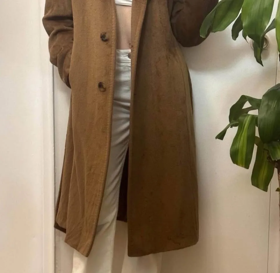 Brown Wool Trench Coat by Anne Klein image indicator(7)