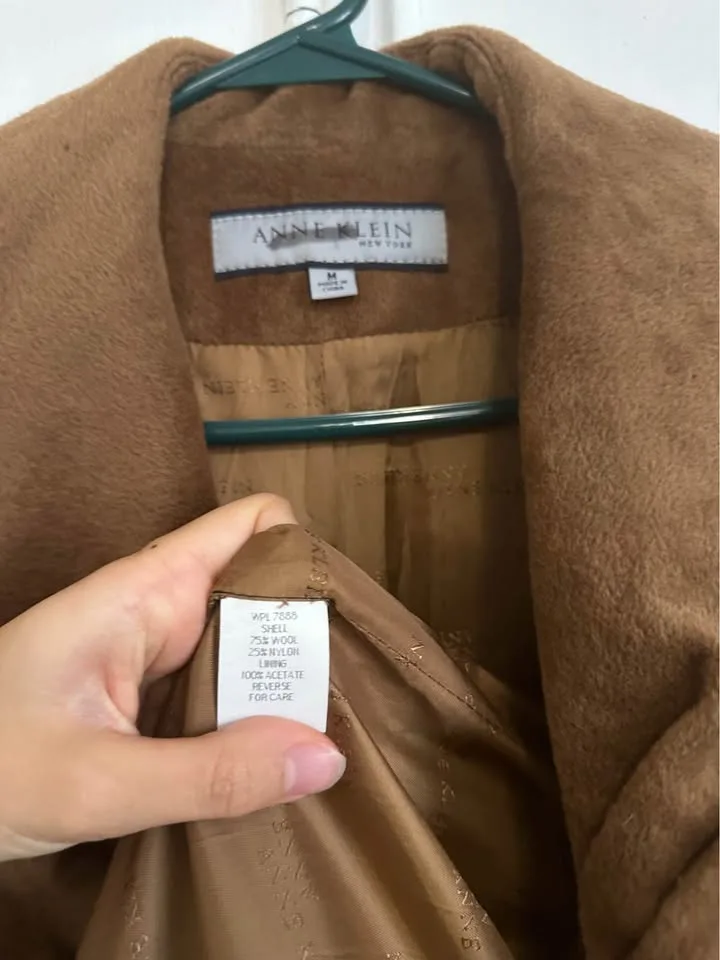 Brown Wool Trench Coat by Anne Klein image indicator(9)