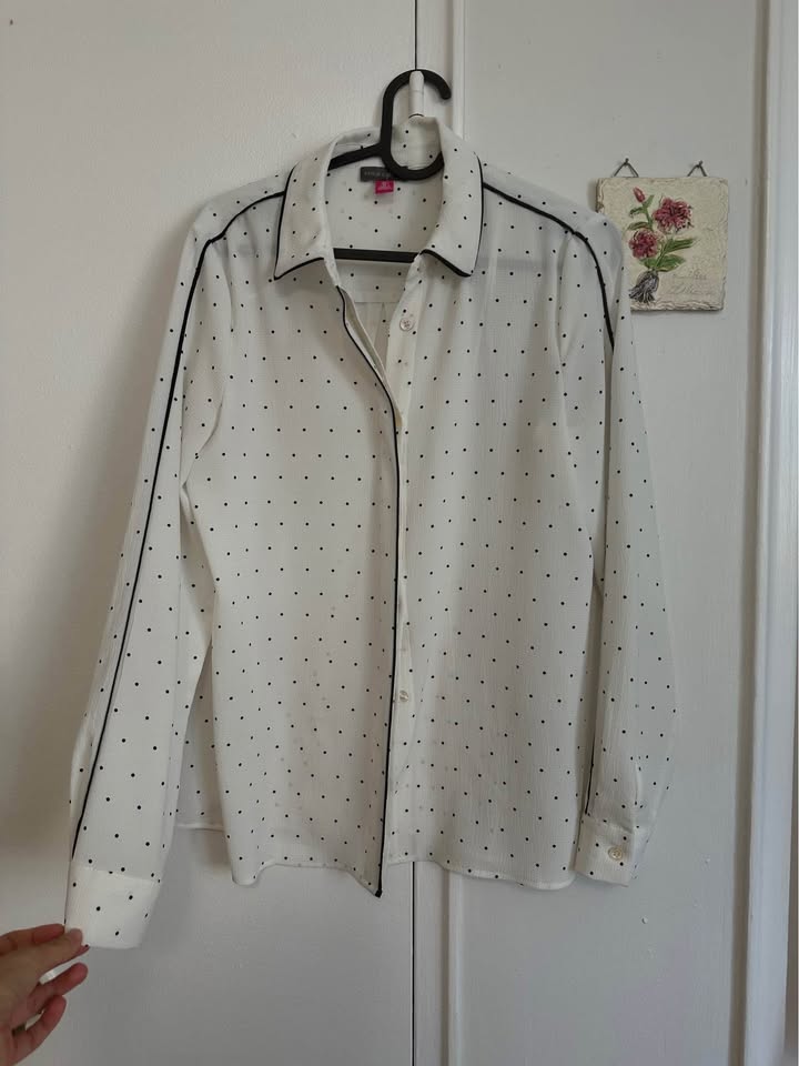 Classy White Polka Dot Blouse - photo 2
