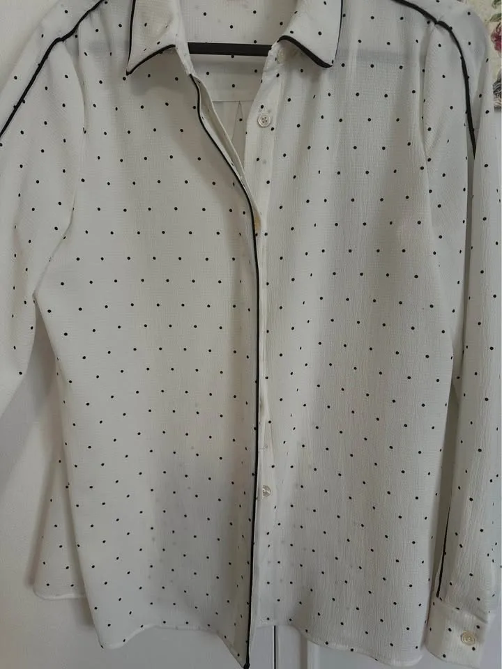 Classy White Polka Dot Blouse image indicator(4)