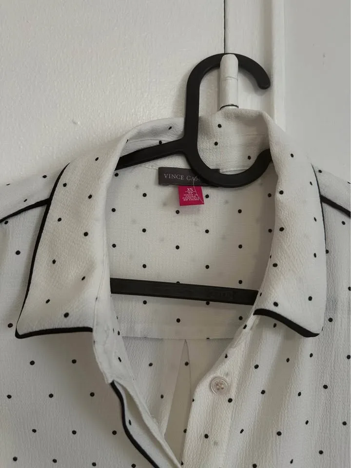 Classy White Polka Dot Blouse image indicator(5)