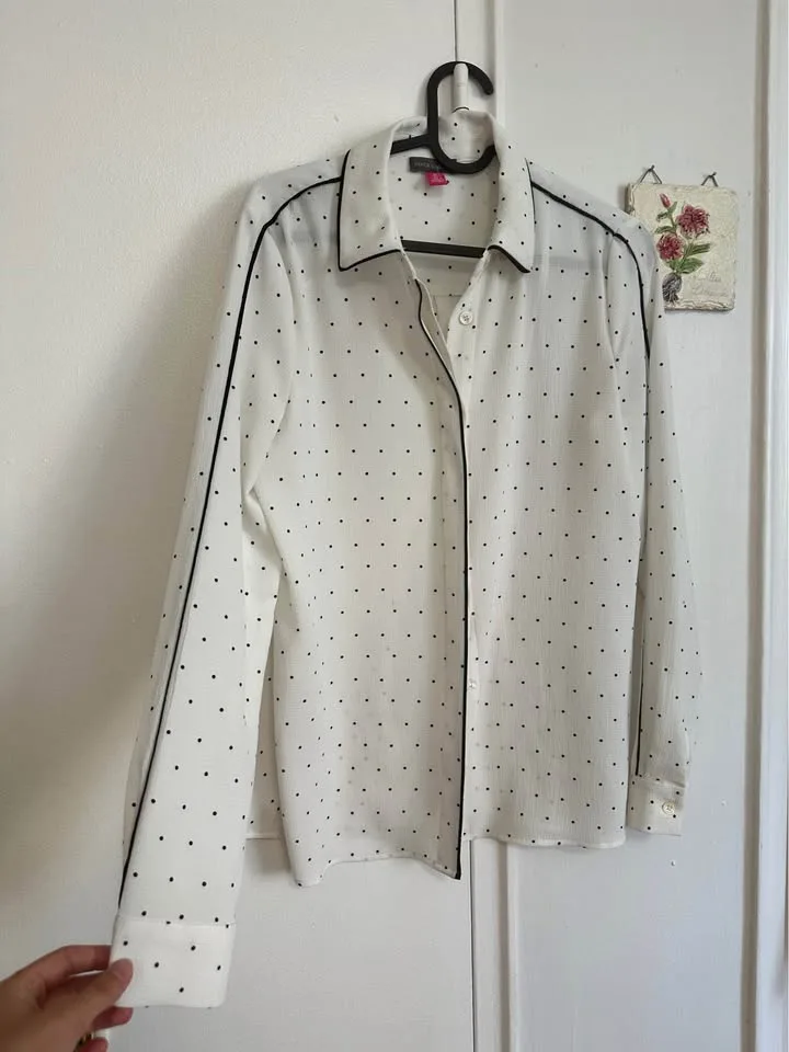 Classy White Polka Dot Blouse image indicator(6)