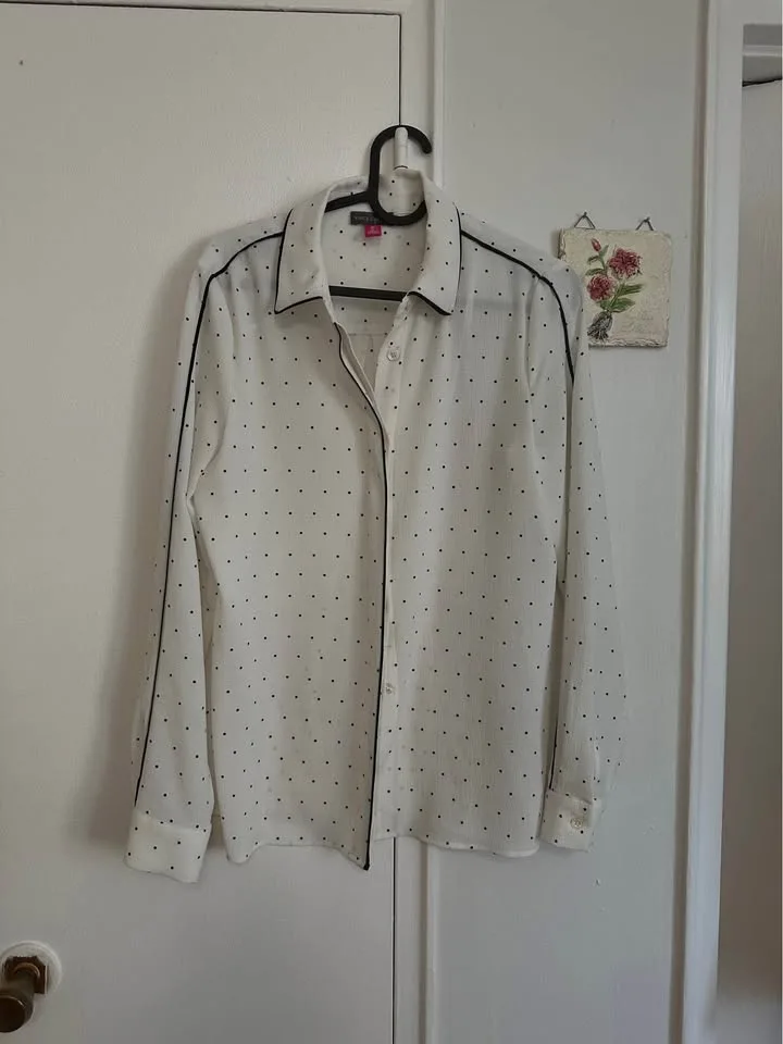 Classy White Polka Dot Blouse image indicator(7)