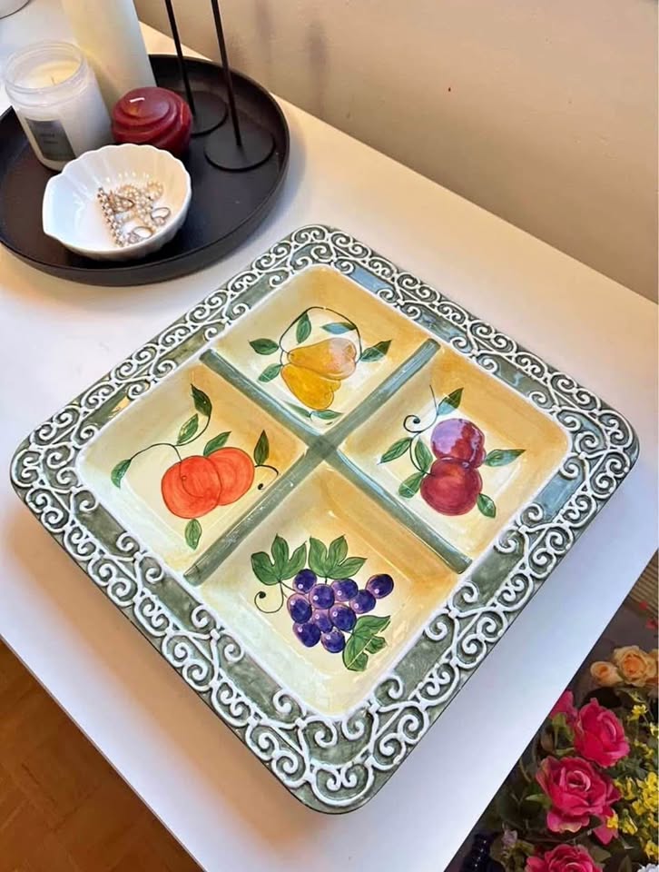 Vintage Ceramic Tray - Serving Platter / Home Kitchen Decor
