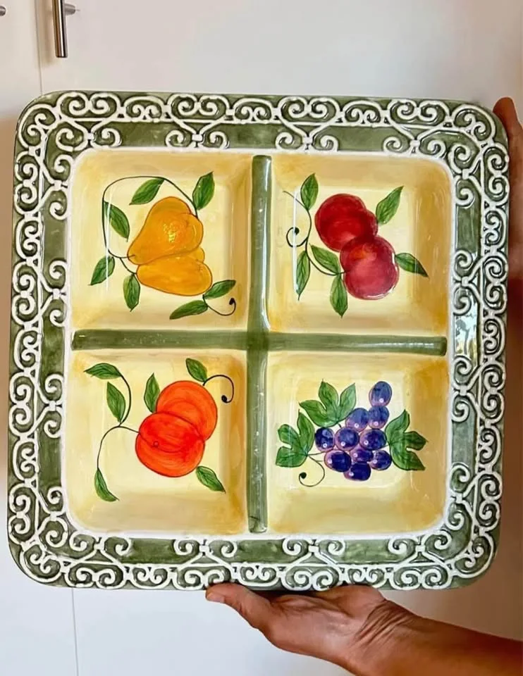 Vintage Ceramic Tray - Serving Platter / Home Kitchen Decor image indicator(3)