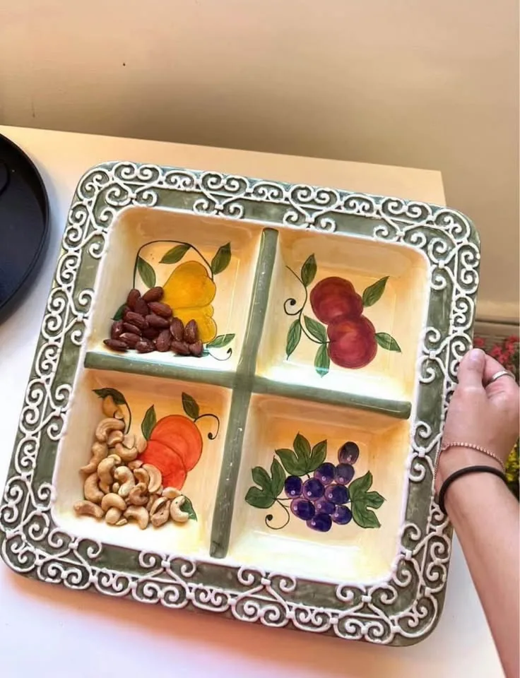 Vintage Ceramic Tray - Serving Platter / Home Kitchen Decor image indicator(6)