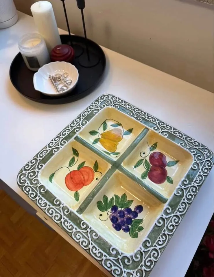 Vintage Ceramic Tray - Serving Platter / Home Kitchen Decor image indicator(7)