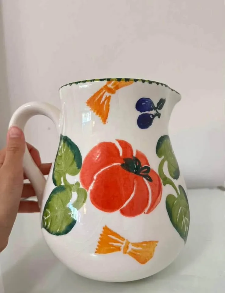 Vintage Ceramic Painted Beverage Pitcher thumbnail