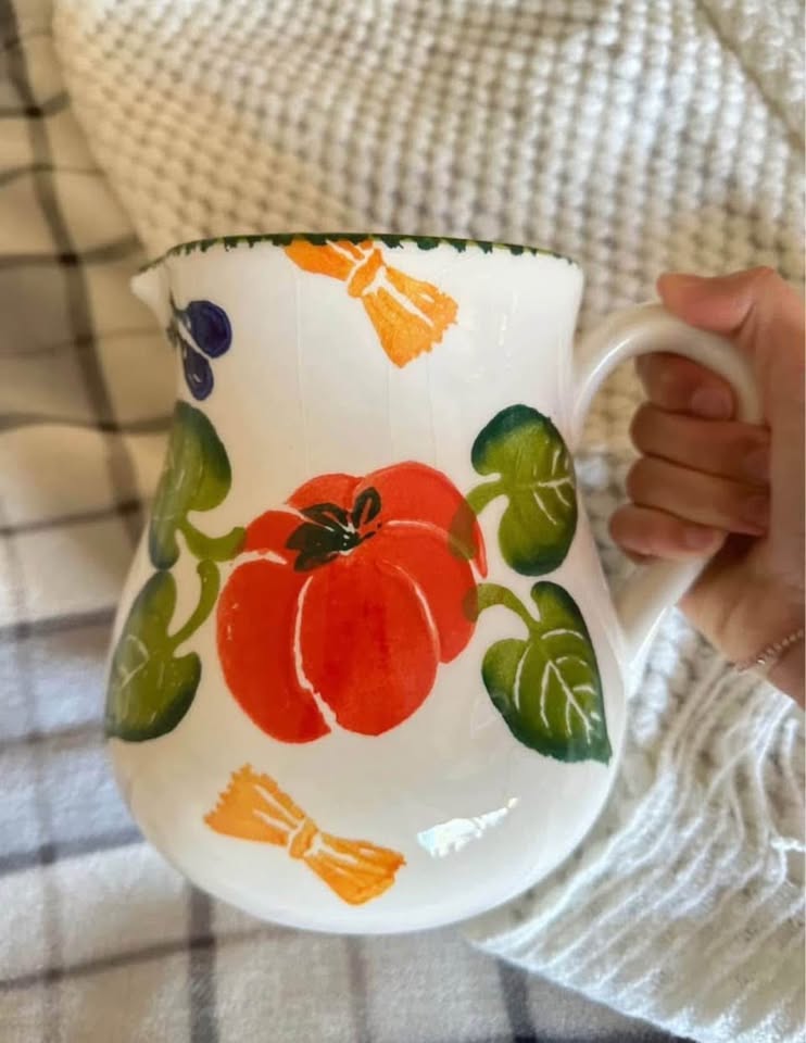 Vintage Ceramic Painted Beverage Pitcher - photo 2