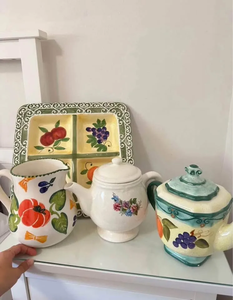 Vintage Ceramic Painted Beverage Pitcher image indicator(7)