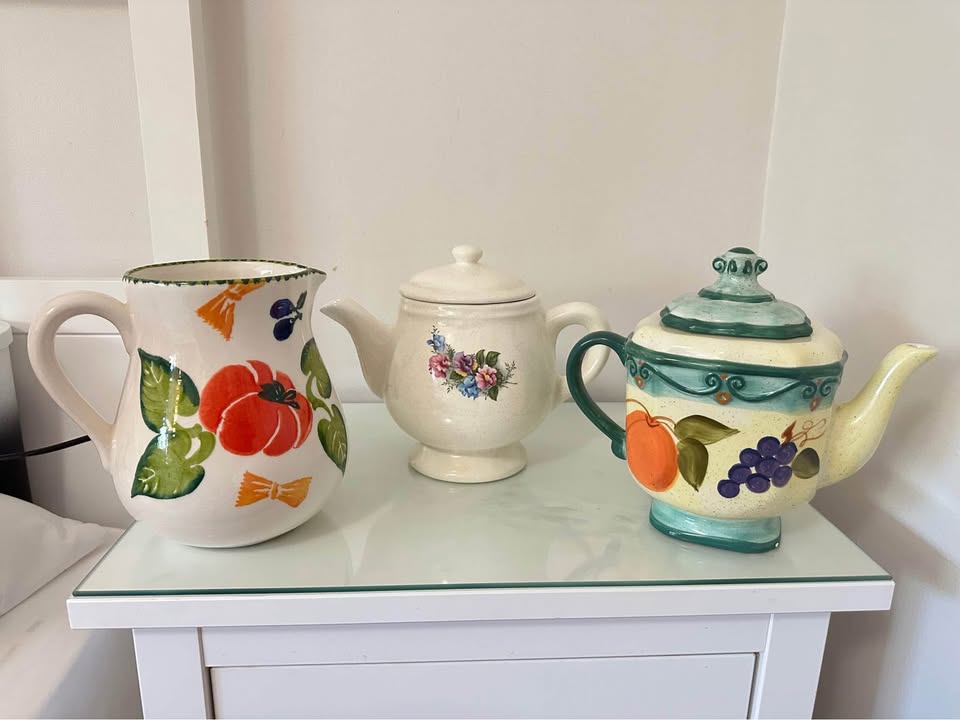 Ceramic Kitchen Set/ Decor (Pitcher, Teapot, Sugar Pot, Tray) - photo 4