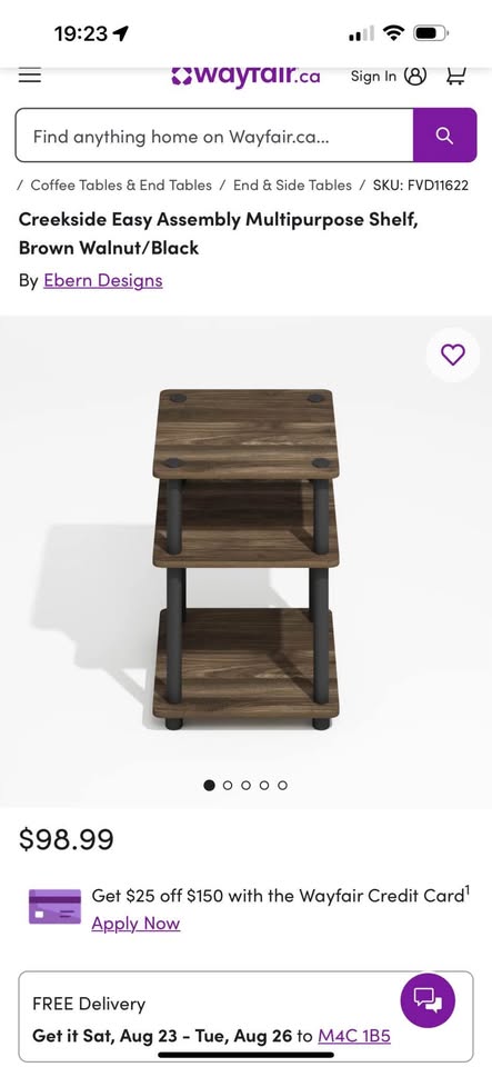 Walnut brown side table/end table - photo 4