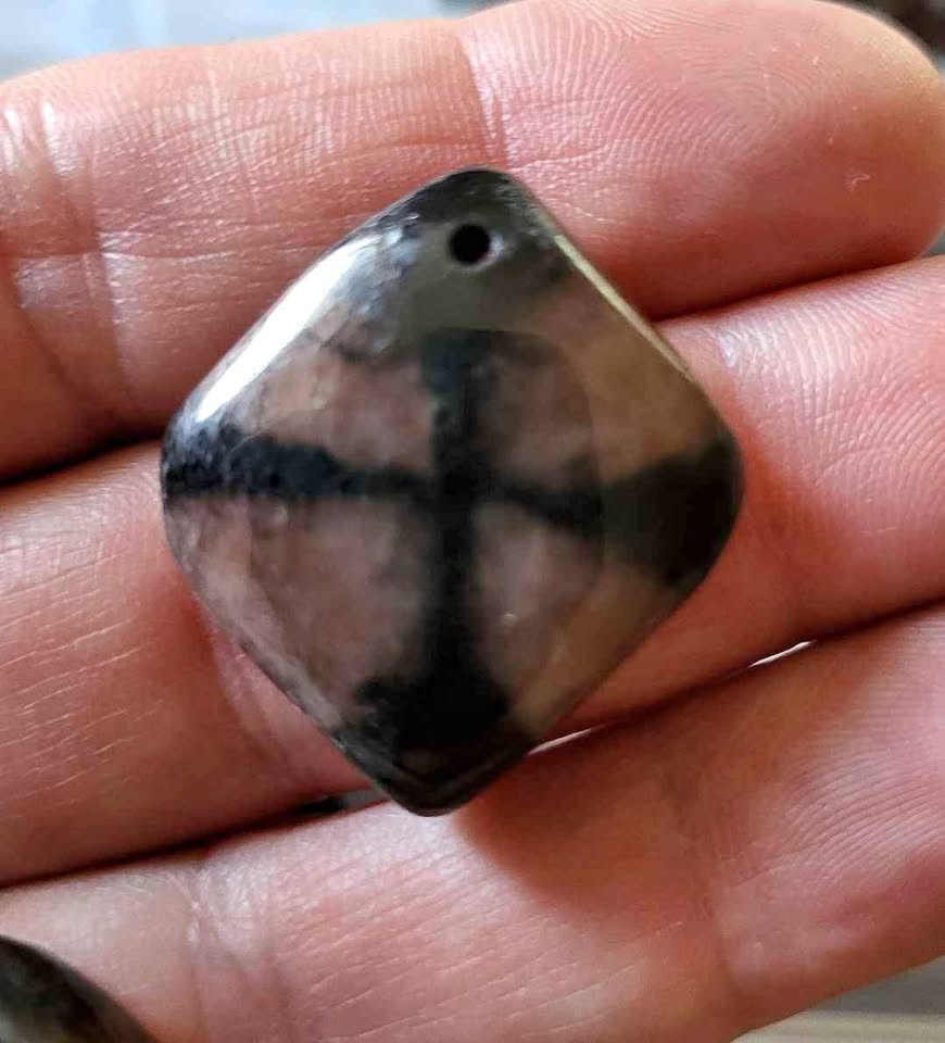 Chiastolite Crystal Pendant RARE